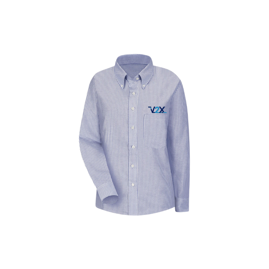 Ladies Industrial Stripe Work Shirt - LEAD'S *CUSTOM*