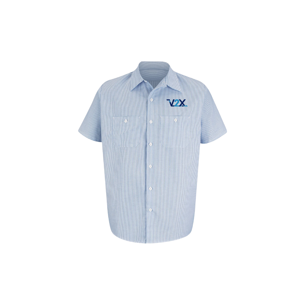 Men's Industrial Stripe Work Shirt - LEADS *CUSTOM*